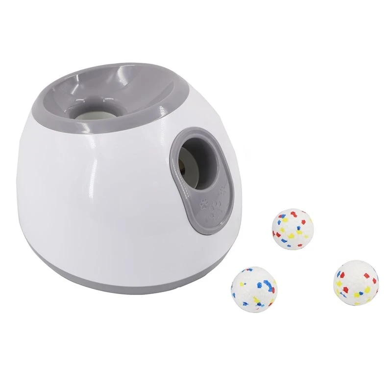 NEWAA73 Automatic Dog Tennis Ball Launcher-For Small Pets Outdoor Ball Thrower US Plug Grey