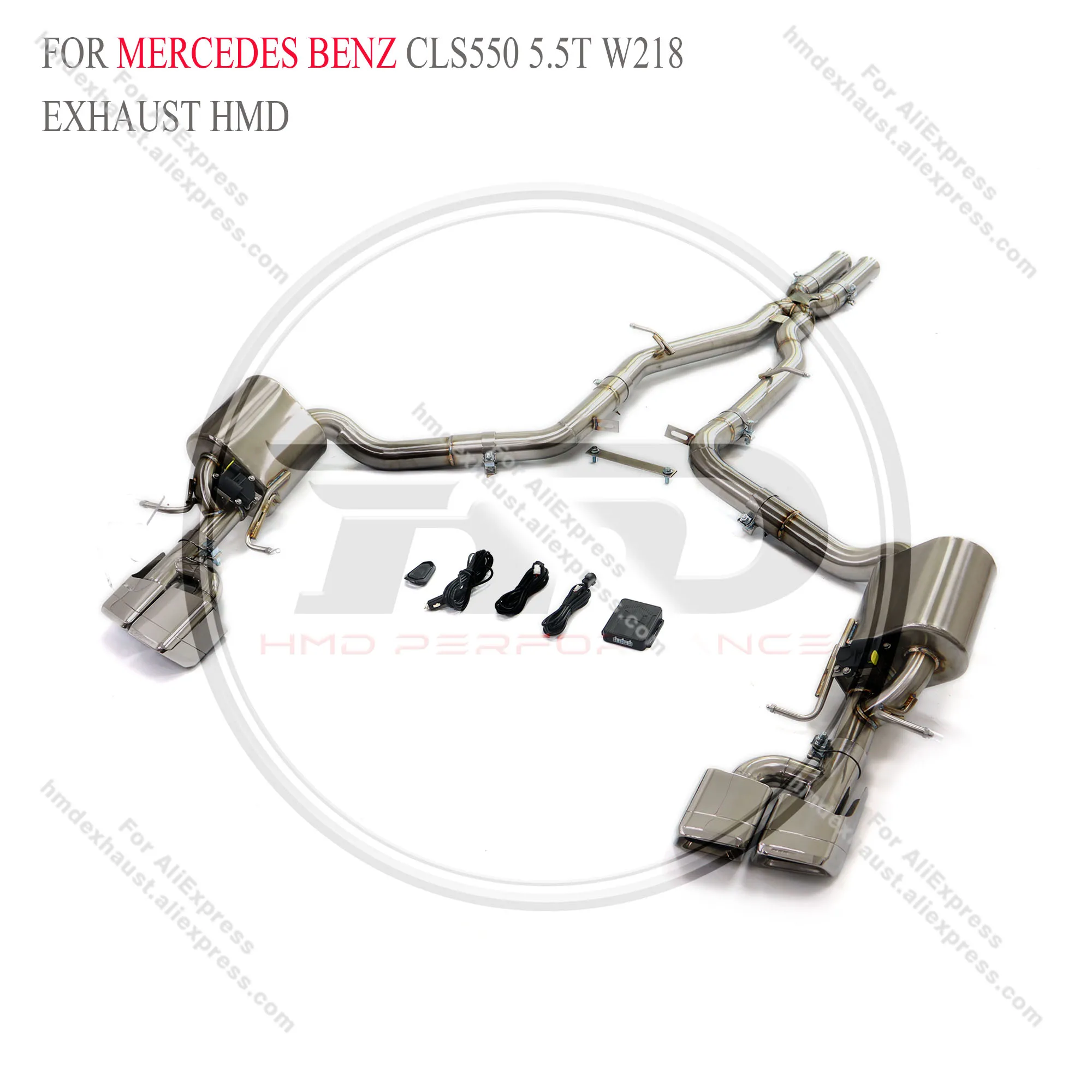 HMD Stainless Steel Exhaust System Performance Catback For Mercedes benz CLS550 5.5T W218 With valve