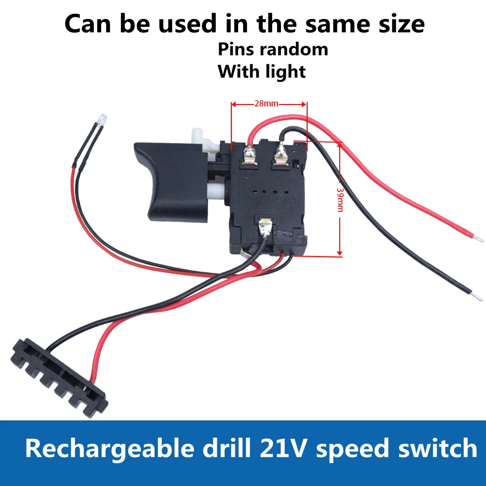 12V16.8V21V25Vrechargeable Boor Schakelaar Lithium Batterij Hand Boor Elektrische Schroevendraaier Snelheidsaanpassing Cw Ccw Met Kleine Licht