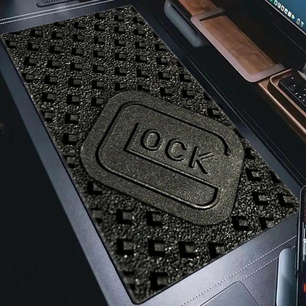 GLOCK Deskmat Anime Mouse Pad Rgb Laptop Accessories Keyboard Mat Desk Protector Gaming Mousepad Gamer Mats Mause Pc Pads Carpet