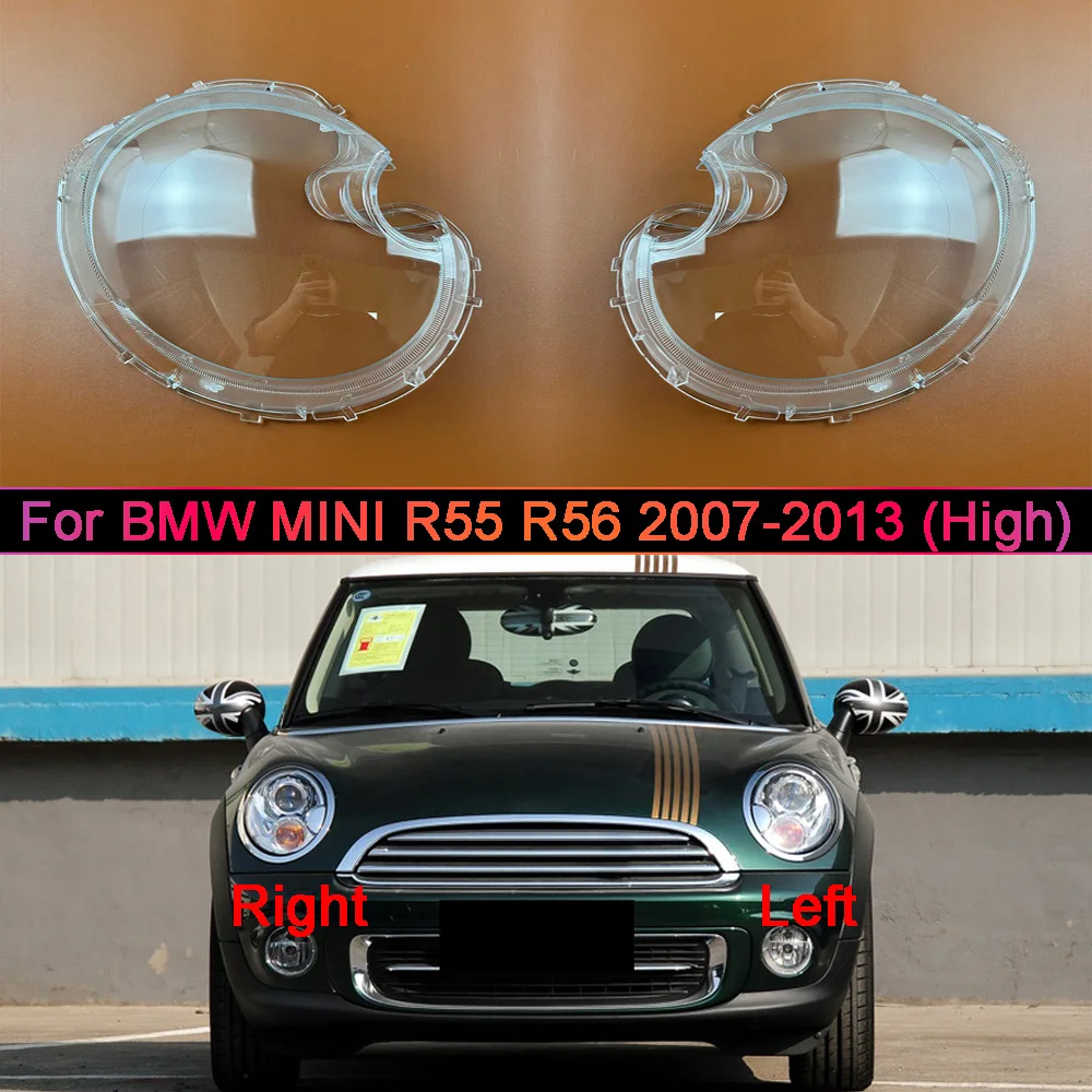 Headlamps Cover Transparent Lampshade For BMW MINI 2007-2013 R55 R56 (High Configuration) Case Headlights Shell Lens Plexiglass