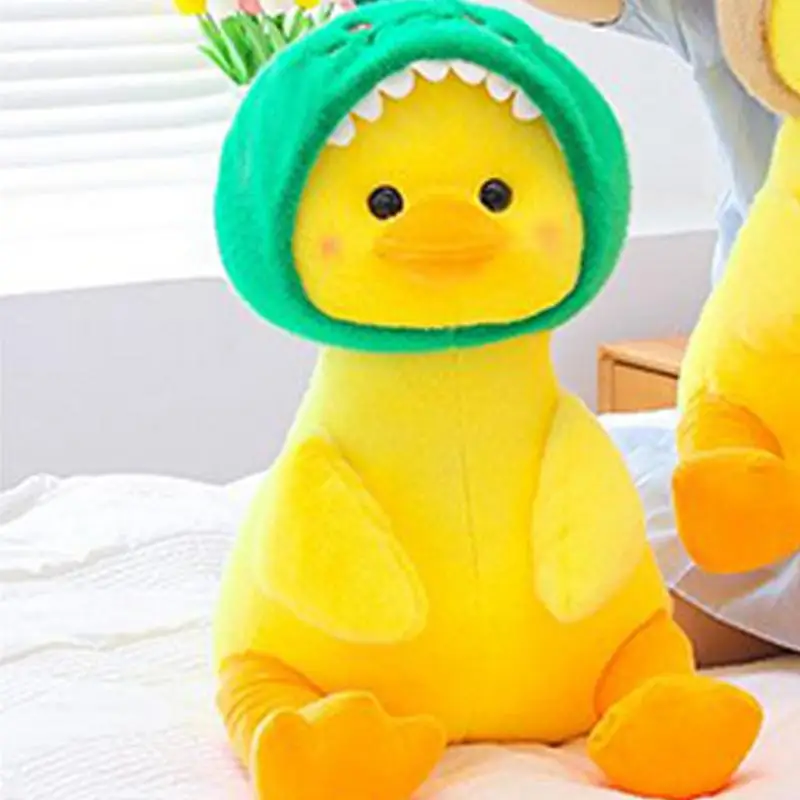 25 سنتيمتر بطة صفراء محشوة دمية على شكل حيوان مع قبعة الديكور الاشياء لعبة رمي وسادة وسائد أريكة الطفل النوم الأصدقاء لجميع الأعمار #5