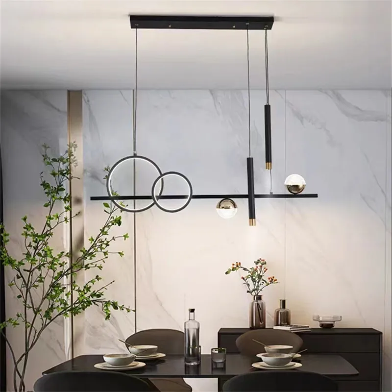 Nordic linear chandelier lighting home decor ring light for dining room hanging lamps living room room decors aesthetic light