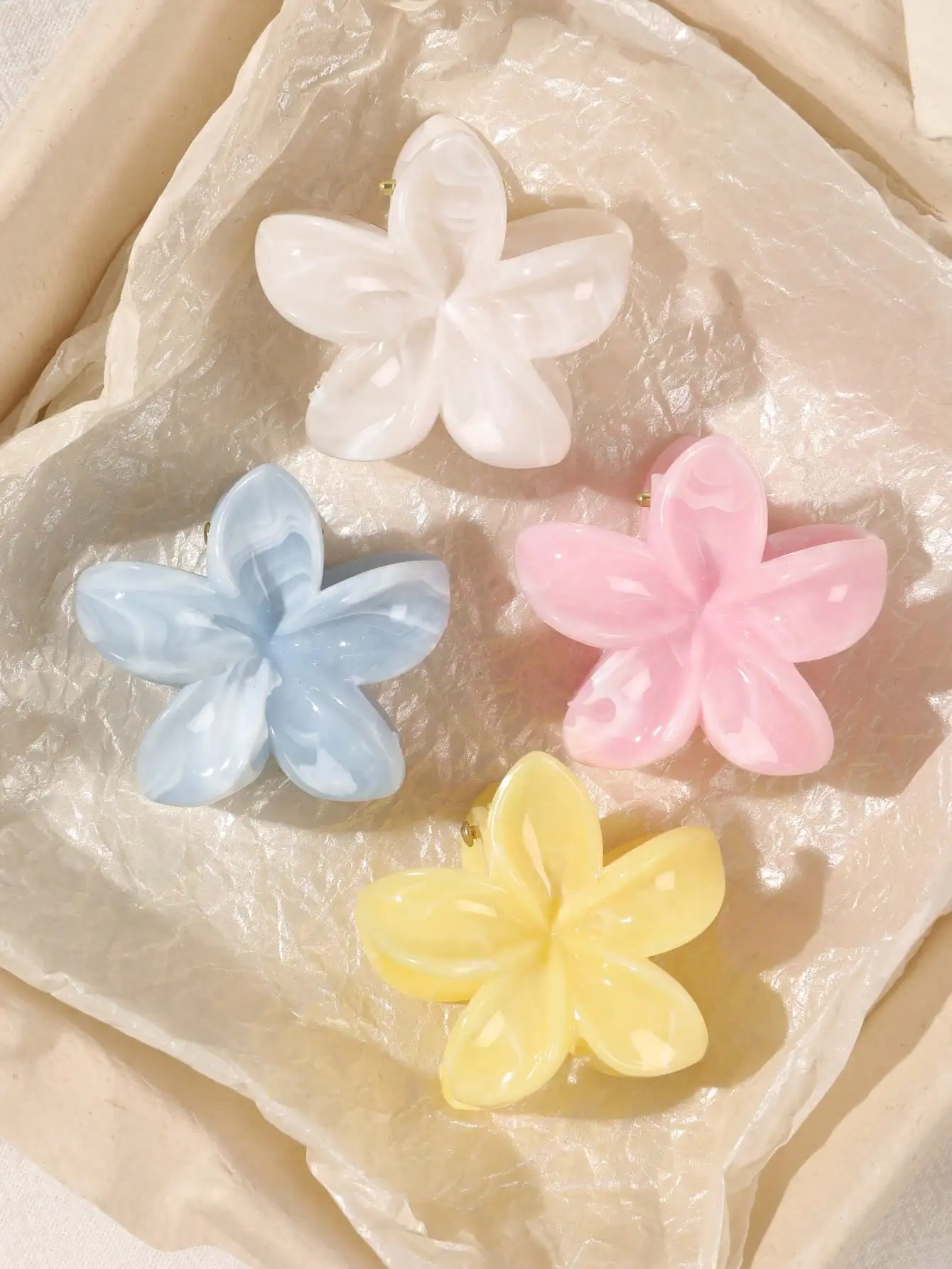 4 Stück mehrfarbige Blumen-Haarklammern für Frauen und Mädchen, rutschfest, niedlich, modisch, Haarschmuck, kleine Haarnadel, Krabben-Haarspange-Stil – Detail 32
