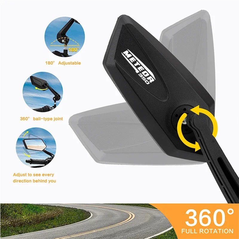 

Motorcycle Adjustabale Side Rearview Mirrors For Royal Enfield Meteor 350 RoyalEnfield Meteor350 500 anti-glare View Mirror