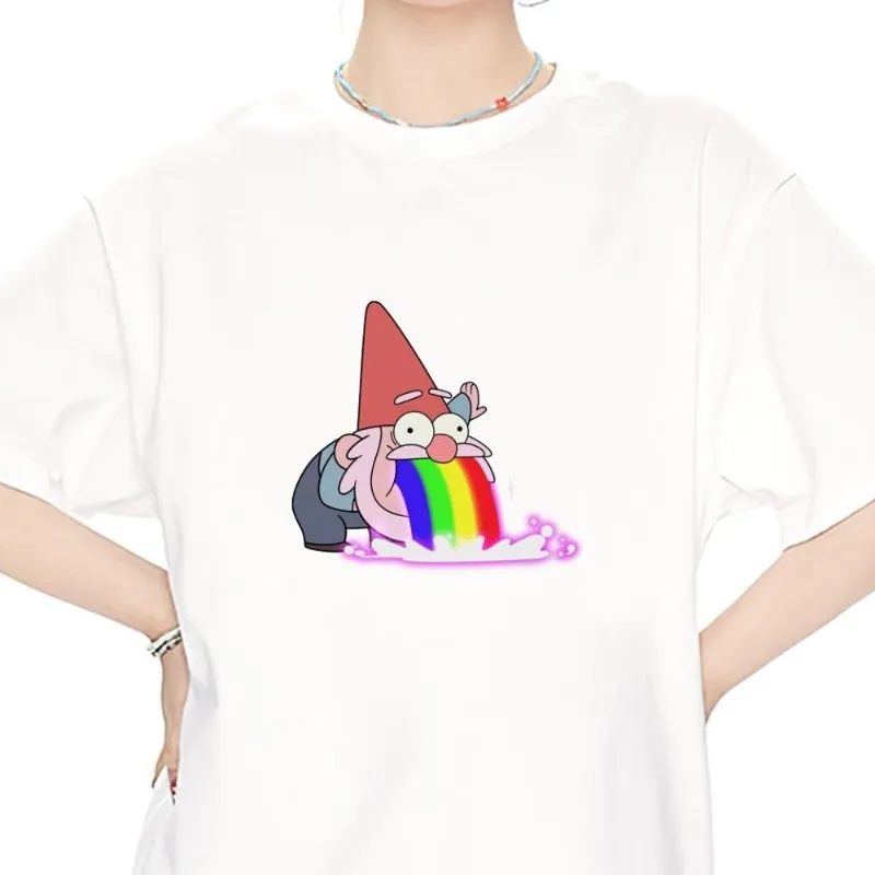 

MINISO Disney G-Gravity Cute Falls T Shirt Women Couple Combination Clothes Short Sleeve Collar Fashion Man Cotton