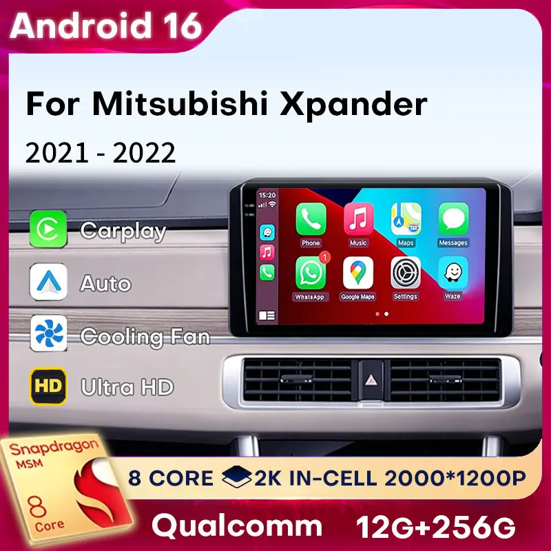Android 16 For Mitsubishi Xpander 2021 - 2022 Car Radio Wireless Carplay Android Auto BT Stereo Multimedia Player 2Din Head unit