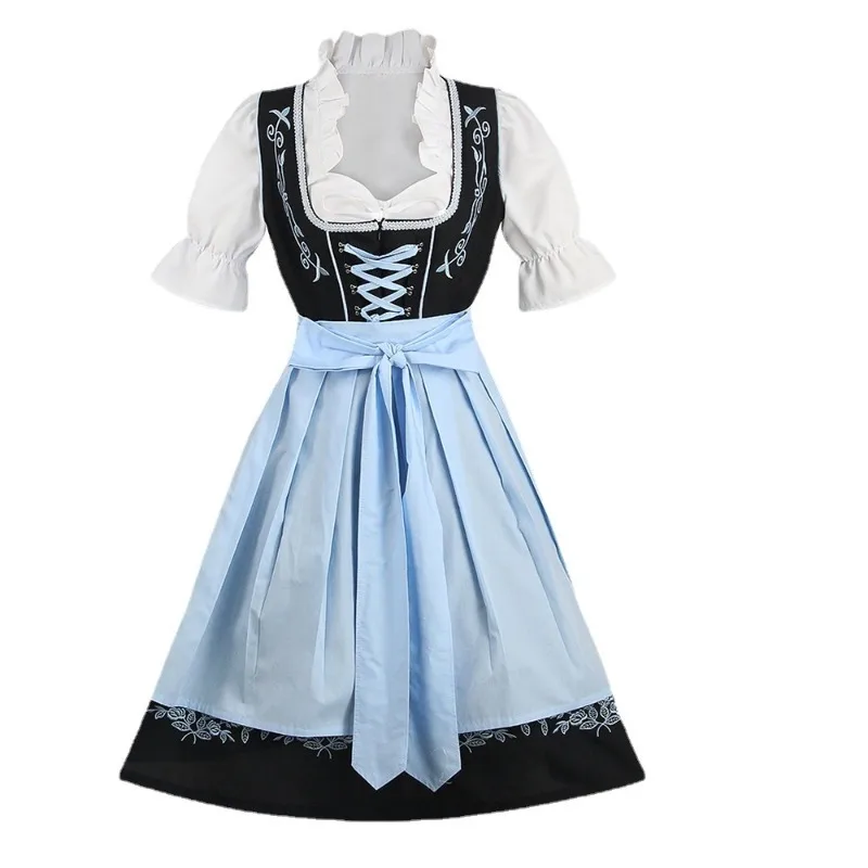 

German Beer Festival Costume Halloween Fancy Party Cosplay Adult Women Dress Oktoberfest Uniform Maid Costume