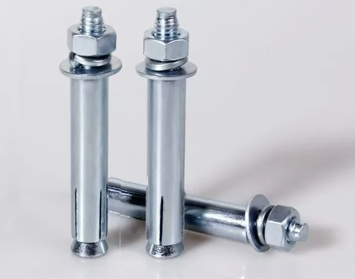 Hex Expansion Anchor Bolts M6*60,15Pcs Galvanized Sleeve Anchors for Concrete Brick Wall Mounting Fixing