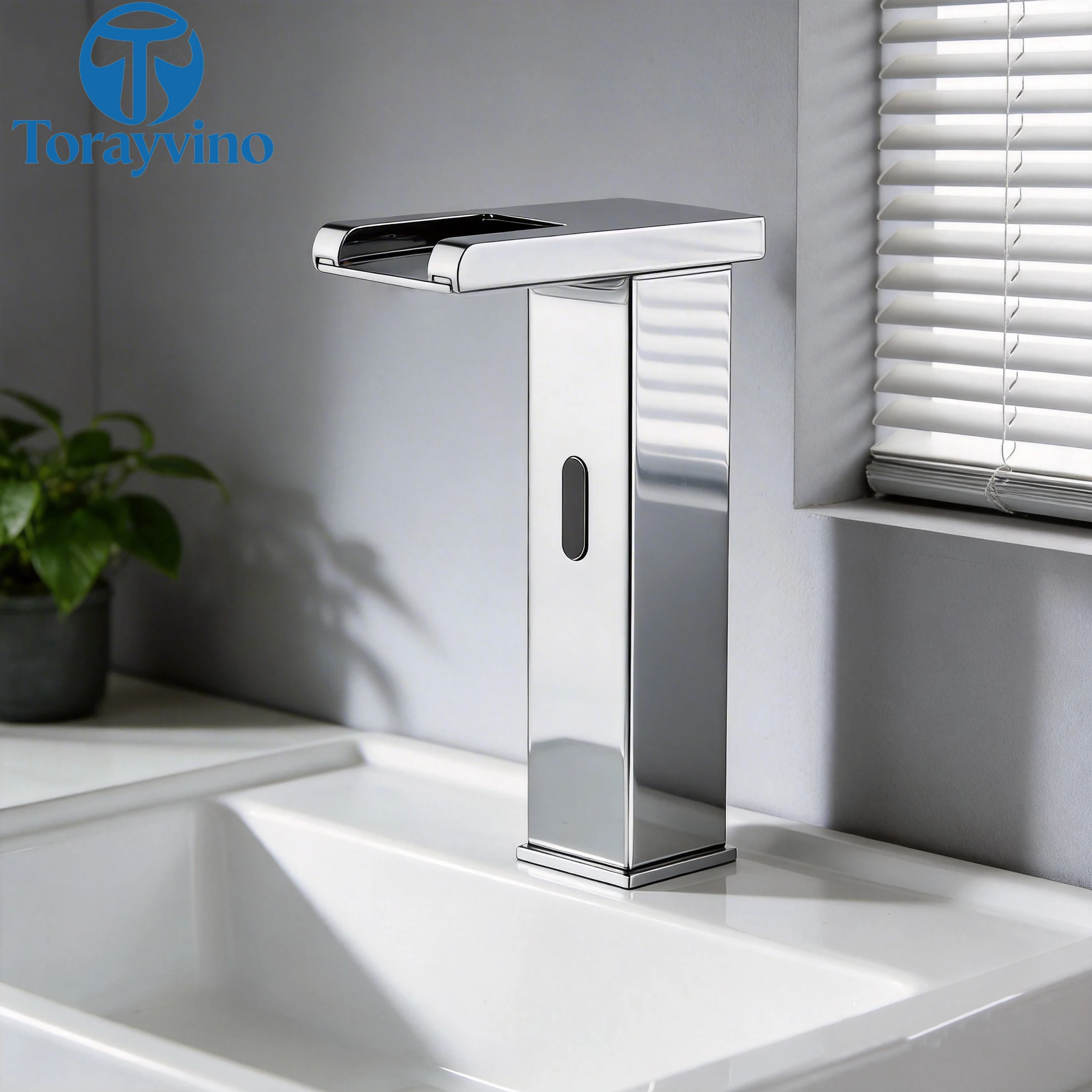 Torayvino Bathroom Black Basin Faucet accessories Automatic Sensor Hot Cold Water Tap Mixer Inductive Sensor Faucets and sinks