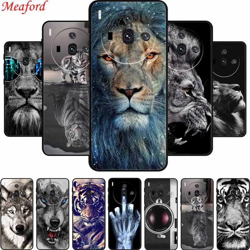 For ZTE Nubia Z50S Pro Case Z50SPro Phone Cover Lion Wolf Tiger Black Silicone Soft Back Cover Case For ZTE Nubia Z50S Pro Case