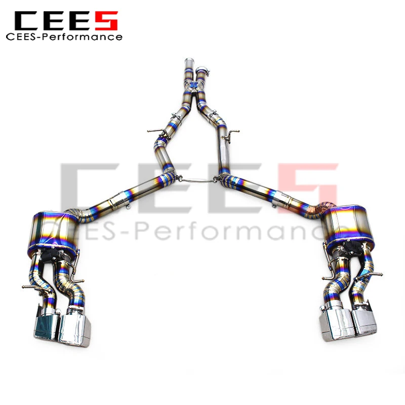 CEES X-pipe Axleback Exhaust for Mercedes-Benz CLS63 AMG W218 5.5T 2013-2017 Lightweight Catback With Silver Tips