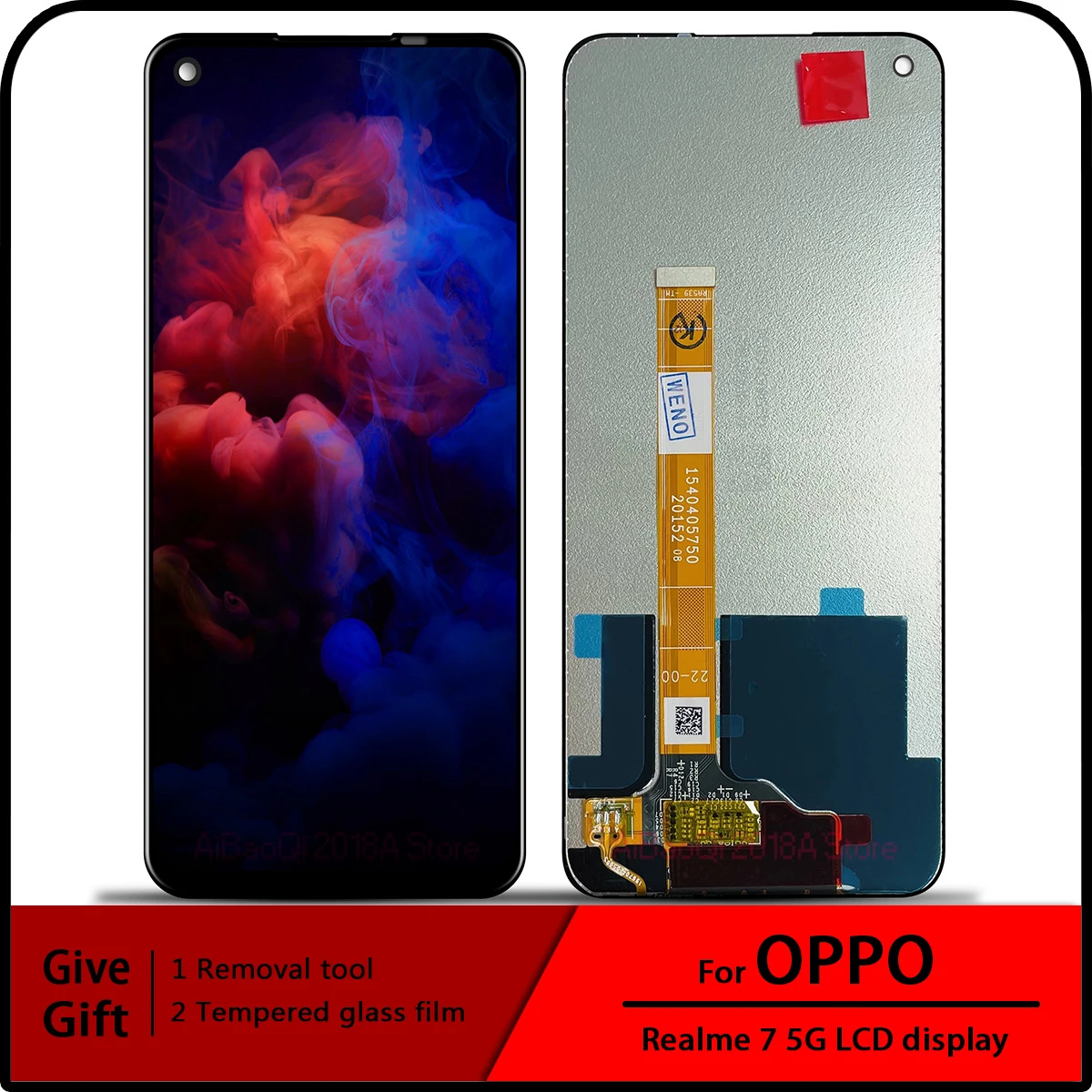 For OPPO Narzo 30 Pro 5G/V5 5G LCD Display Screen Touch Digitizer Assembly For Realme 7 5G RMX2111 With Frame Replace