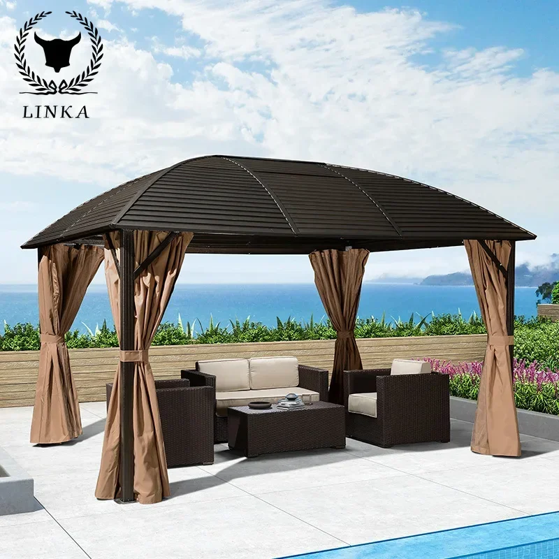 

Purple Leaf Courtyard Villa New Chinese Canopy Garden Four Corner Pavilion Outdoor Sunshade Outdoor Pavilion