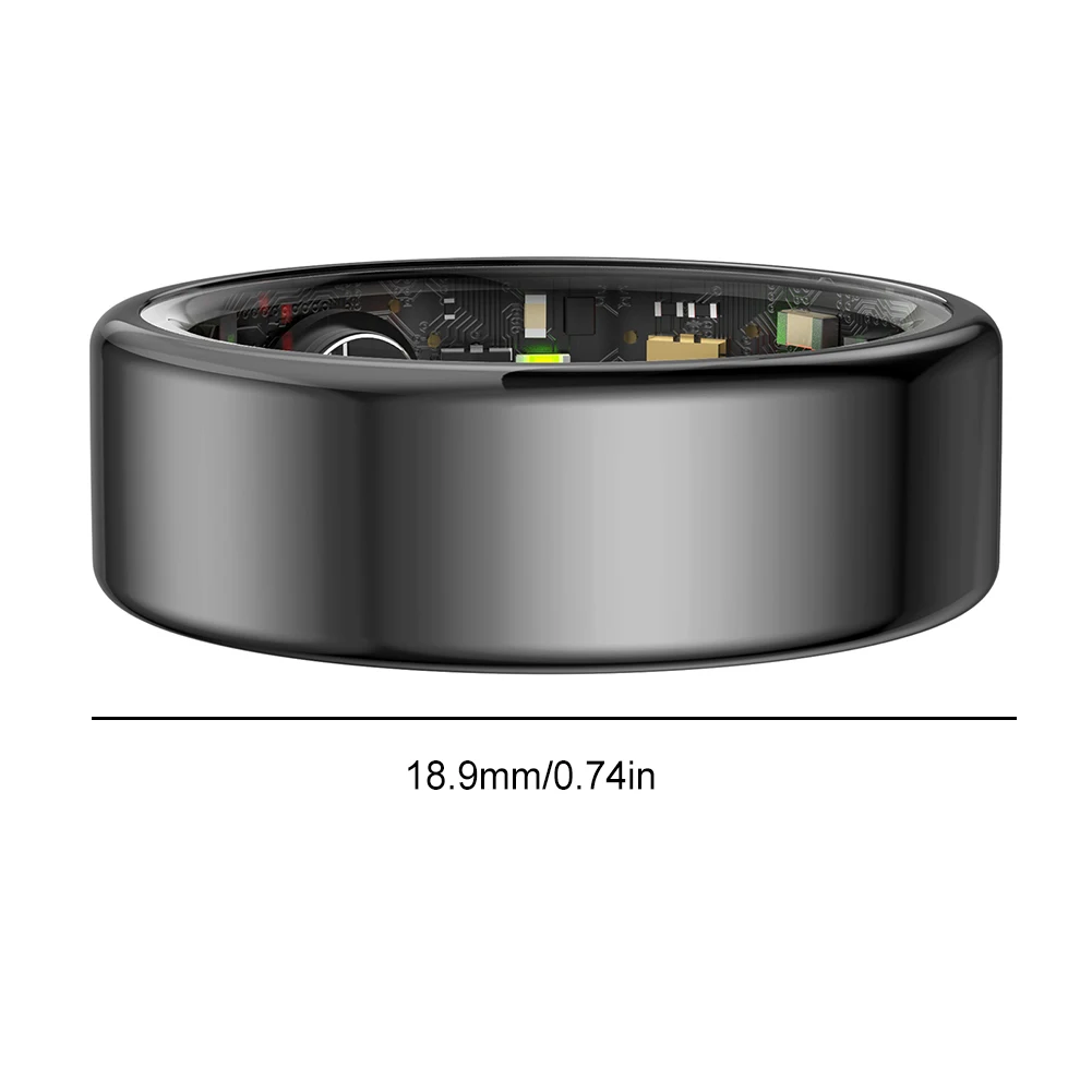 Inteligentny pierścień R02 monitorujący tętno, kompatybilny z Bluetooth 5.0, monitorujący poziom tlenu we krwi, z wieloma trybami sportowymi, do noszenia, kompatybilny z Androidem i iOS.