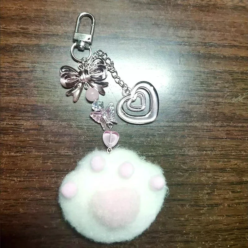 Plush Cat Claw Phone Pendant Phone Chain Charm Wrist Strap Keycord Cellphone Lanyard Girl Keychain Phone Case Hanging Chain