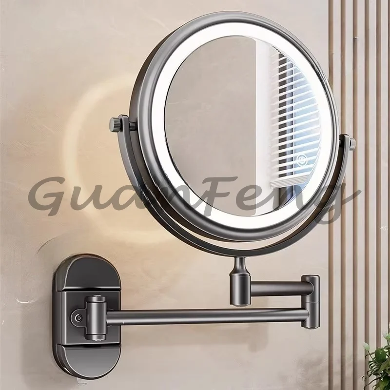 Makeup mirror suction cup wall-mounted, non-drilling collapsible expandable magnifying glass