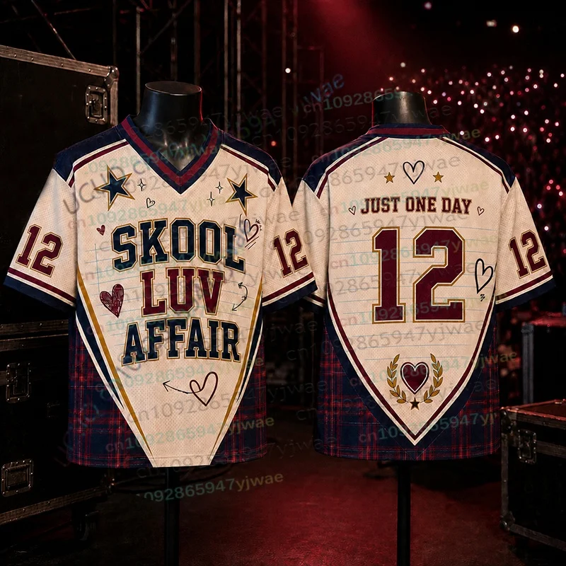 Skool Luv Affair Football Jersey World Tour 2026 Comeback Merch Shirt Kpop Gift For Summer Men's And Women's Beach T-shirts Top