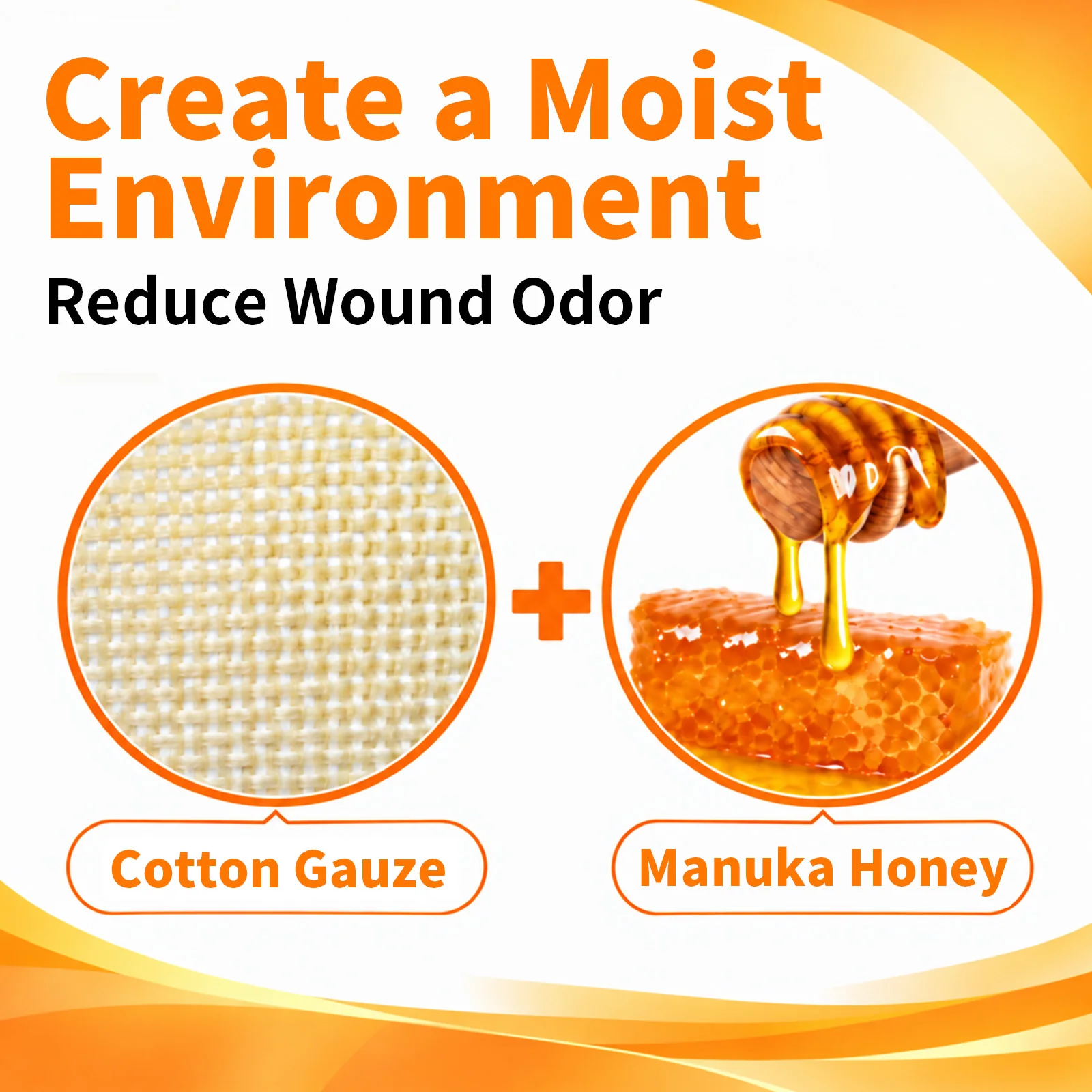 Carbou Manuka Honey Gauze Wound Dressing High Absorbency Honey Wound Bandages for Wound Care