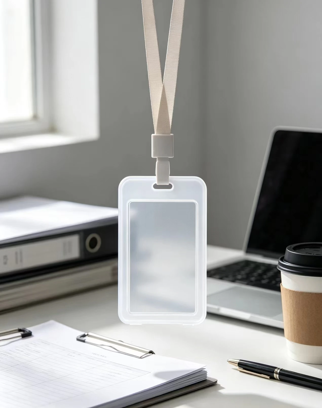 JCAC 10pcs Clear Candy Color ID Card Holder, Student Bus Pass Access Badge Sleeve