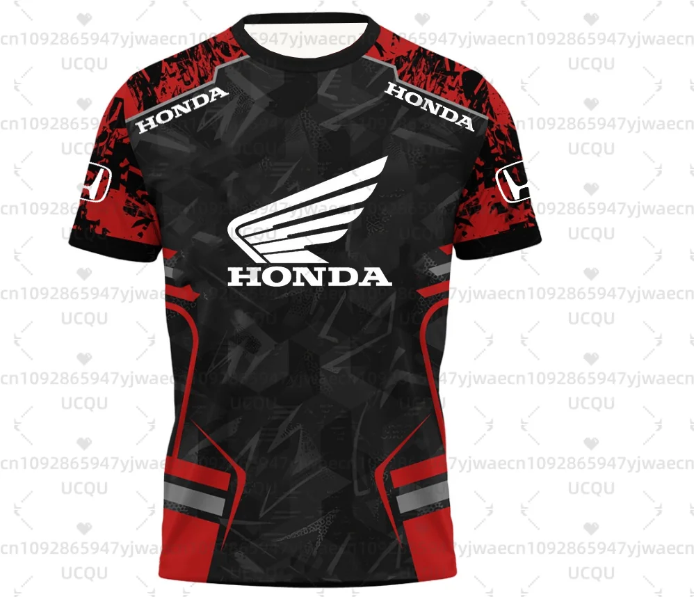 

Мужская летняя футболка с коротким рукавом Honda, спортивный быстросохнущий трикотаж для гонок на мотоциклах, повседневная мода ​ Топы для любителей мотоциклов