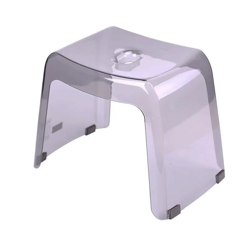 Home Bathroom Stool Furniture Transparent PCTG Plastic Shoe Stools Designer Antiskid Elderly Shower Bath Chair Seat for Adults