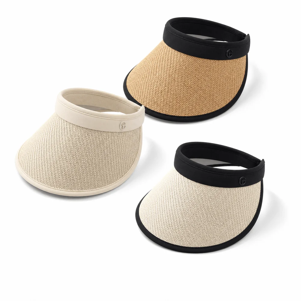 Stylish Large Eaves Straw Sun Hat Sun Protection UV Protection Straw Hat Wide Brim Empty Top Hat Outdoor Beach
