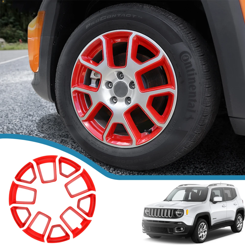 

Car Wheel Hub Tire Rim Decoration Cover Frame Trim Stickers for Jeep Renegade 2019 2020 2021 2022 Exterior Styling Accessories