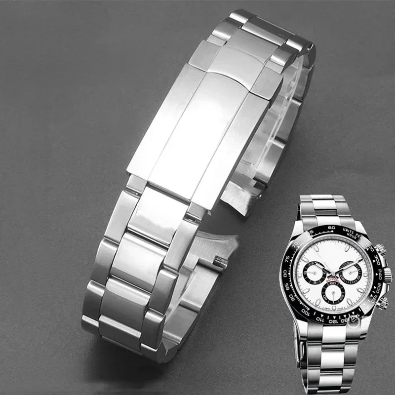 الصلبة الفولاذ المقاوم للصدأ حزام (استيك) ساعة ل رولكس أويستر الأبدي Datejust دايتونا الغواصة الفاخرة سوار ساعة الأشرطة 20 مللي متر