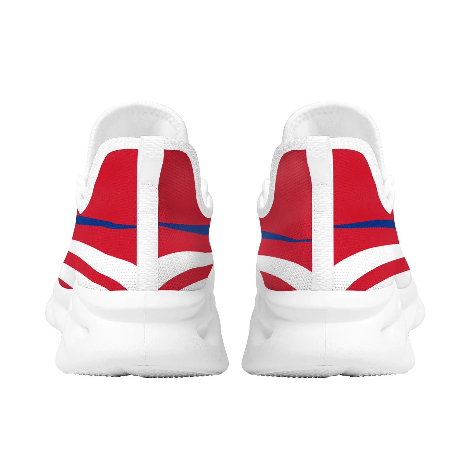 Red Blue Samoa Country Flag Design Lightweight Outdoor Shockproof Sports Shoes Knitted Breathable Shoes Casual Shoes