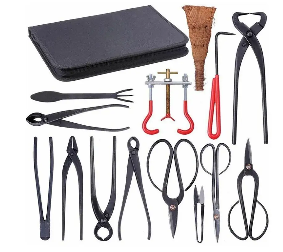 14pcs Garden Bonsai Tools Set Carbon Steel Cutter Scissors Pruning Shears Gardening Bonsai Styling Hand Tool