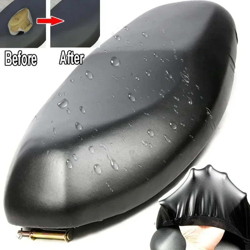 Motorcycle Seat Cover Waterproof Dust UV Protector Cushion Elastic PU Leather Motorbike Seat Full Cover Motorcycle Accessories