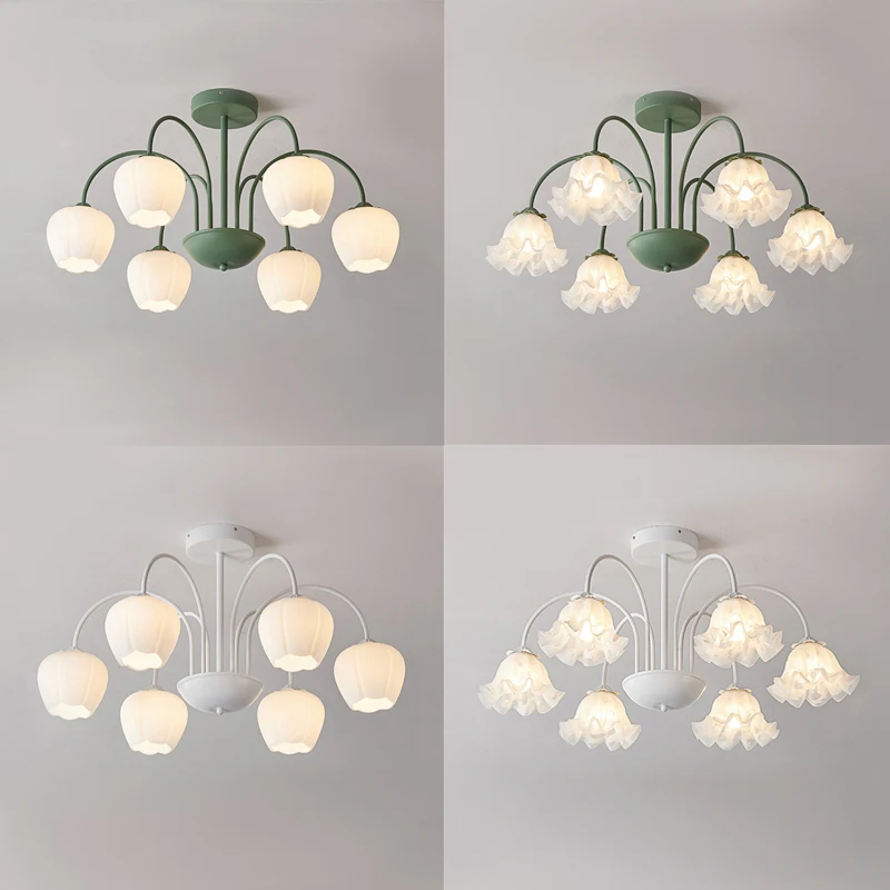 lampada pingente para sala e quarto ins creme vento chime orchid chandelier frances fresco flor romantica mesa de jantar quarto 01