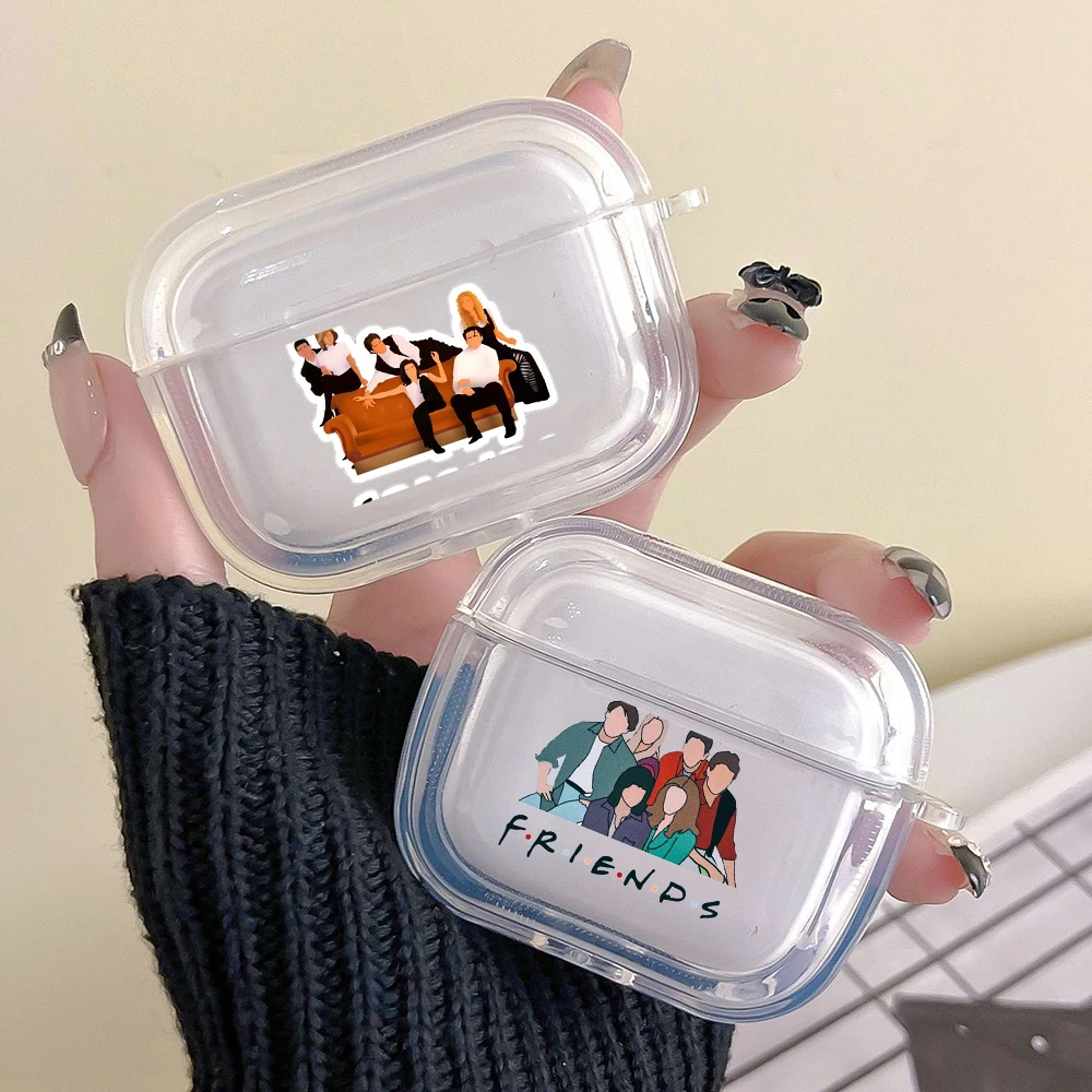 Earphone Case For Airpods 4 3 2 1 Pro3 Pro2 Shockproof With Keychain For Airpods 4 Clear Cover Central Perk ​Friends