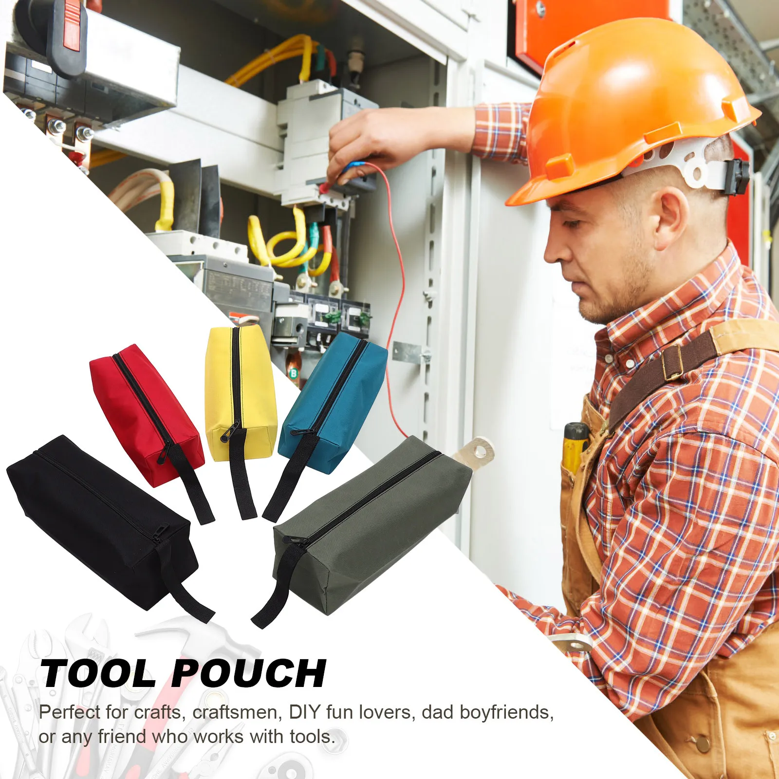 5 قطع من حقيبة الأدوات المقاومة للماء، منظم قماش أكسفورد، أكياس بسحاب للحرف اليدوية، حقيبة أدوات صغيرة شديدة التحمل