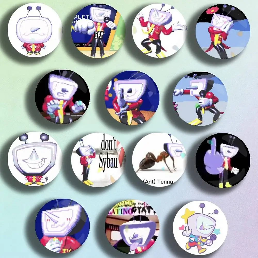 

Cartoon Game Deltarune Tenna Meme Laser Badge Creative Pins Brooch for Bag Clothes Hat Decor Gifts Fans Collect