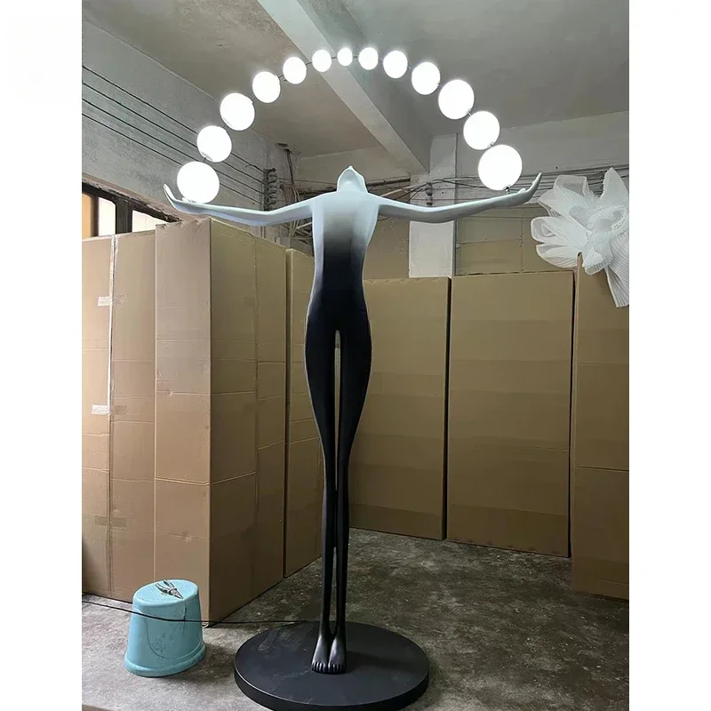 Art humanoid sculpture floor lamp model room exhibition hall hotel lobby sales department decorative ornaments lamps