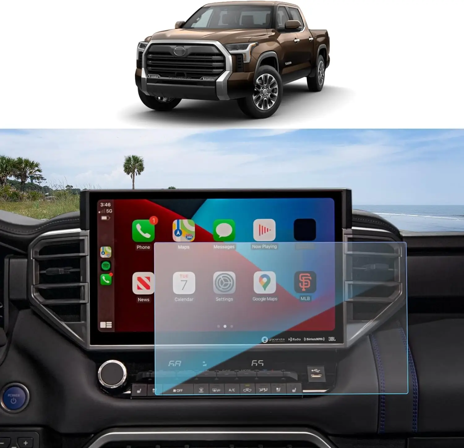 For Toyota Tundra/Toyota Sequoia 2023 2024 LCD car radio 14inch gps Navigation Tempered glass Screen film protector