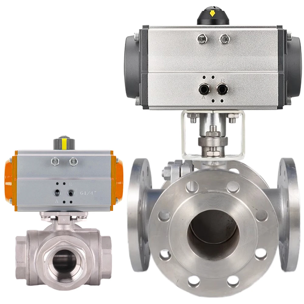 

Industrial Cheap PTFE Seat Flange Float Three 4 Way 3 Inch SS304 SS316 CF8M Stainless Steel Pneumatic Ball Valve