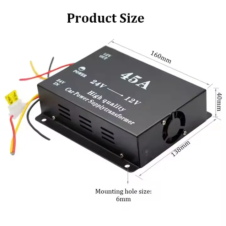 Single Output Voltage Reducer for Cars, 45A DC 24V To 12V Step Down Converter, Trucks, and RVs  Mainland China Transformer