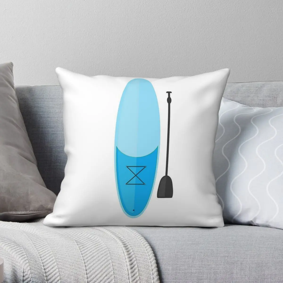Stand Up Paddling Surf Square Pillowcase Polyester Linen Velvet Printed Zip Decor Throw Pillow Case Sofa Seater Cushion Cover