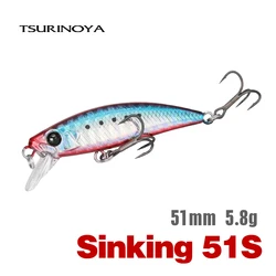 TSURINOYA Intruder 51S Sinking Minnow Stream Fishing Lure 51mm 5.8g esca dura artificiale per trota Ajing Jerkbait River Baits