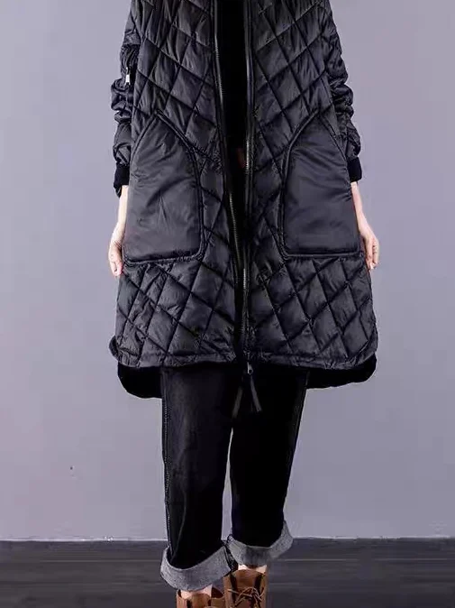 

Warm Cotton Jaet Outlet Winter New Sle Age Reduction Large Size Loose Coat Medium Length Zipper Closure Color