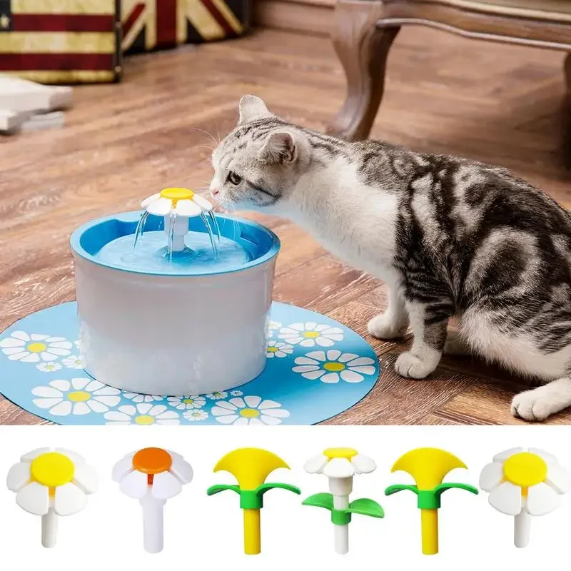 Cat Fountain Replacement Flower Nozzle Head For Dogs Round Cubic Stainless Steel Top Water Dispenser Pet Supplies