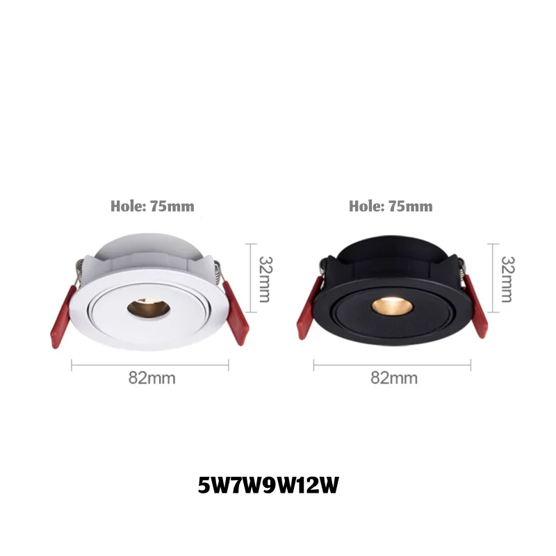 Spots LED ultra-minces à petits angles de 5 ° , 8 ° , 10 ° , et 15 ° , éclairage ambiant pour armoires à vin et tables à manger 5W7W9W