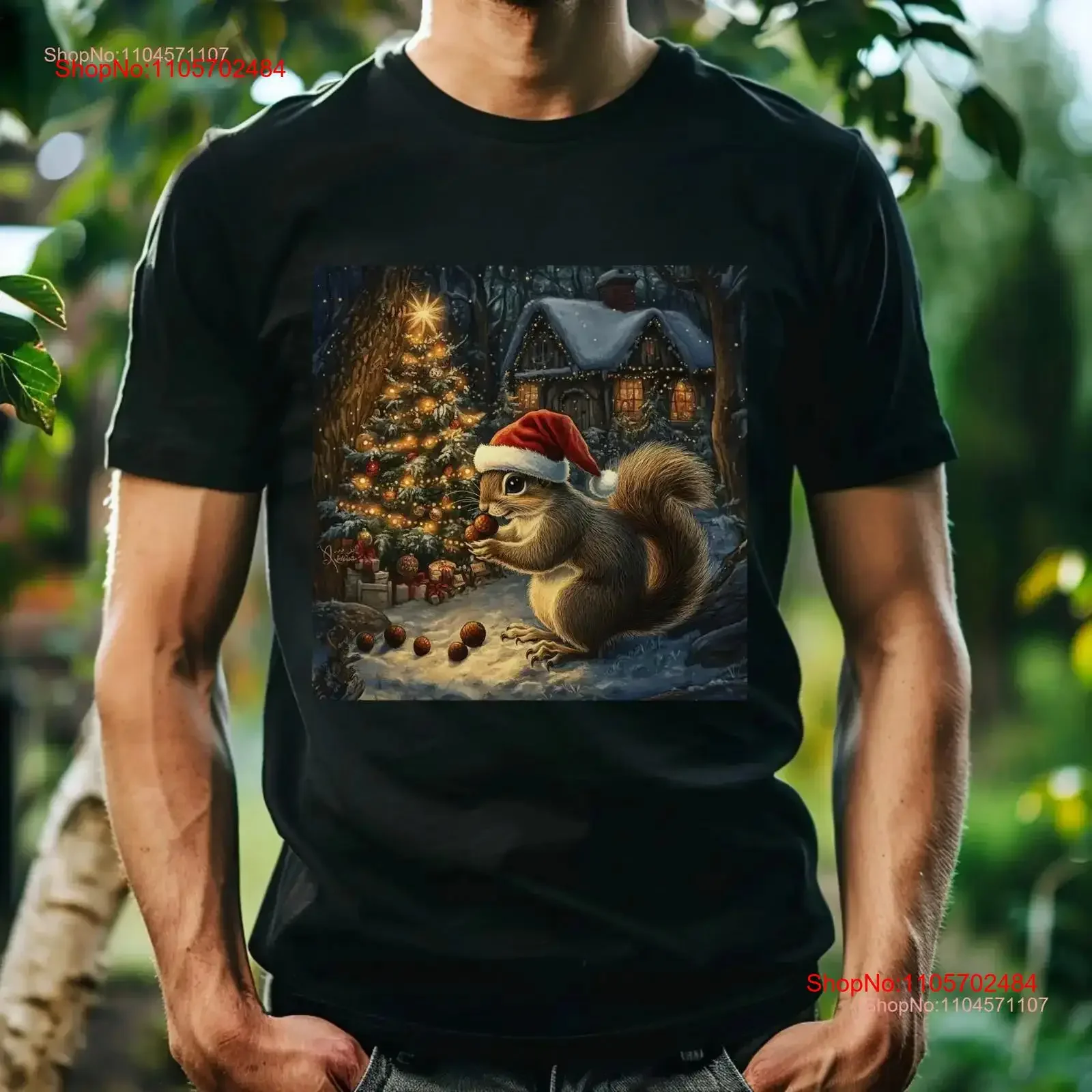 Squirrel's Holiday Acorn HarvesT T Shirt Christmas s Ornaments Theme Animal Arts Casual Ideas vintage Washed Unisex