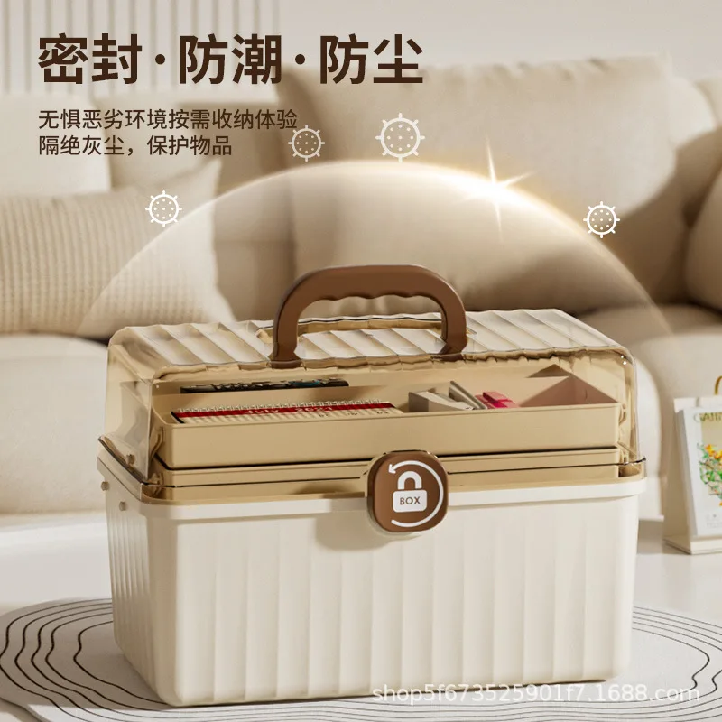 صندوق أدوية طبي عائلي محمول للسعافات الأولية لمنع الأوبئة بسعة كبيرة في الهواء الطلق #2