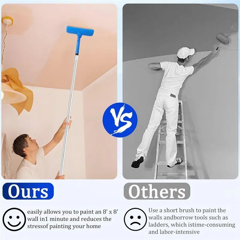 dt17-ceiling-paint-roller-no-drip-kit-with-shield-6ft-extension-pole-adjustable-head-10-inch-for-household-wall-painting