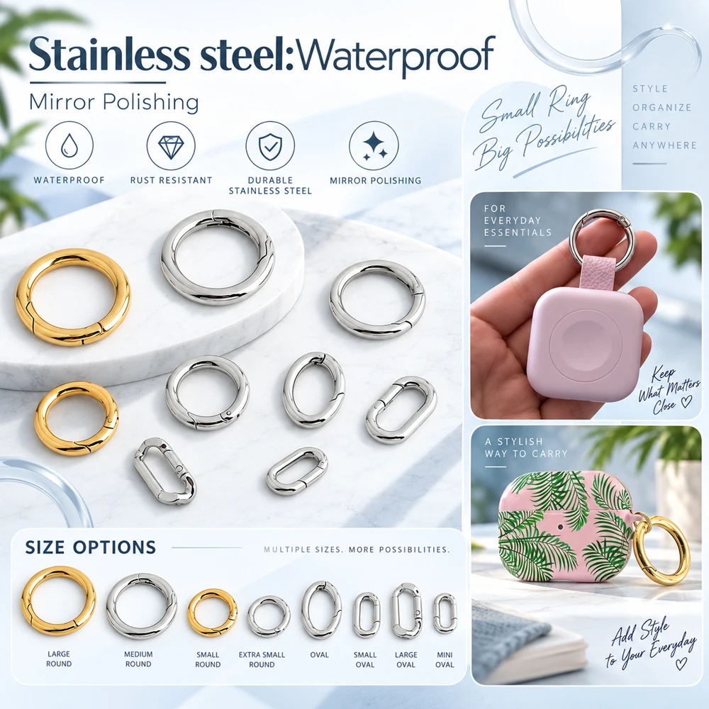 10/30/50PCS 100% Steel Buckle Snap Hook Lobster Clasps O Ring Oval Spring For Bracelet Keychain Necklaces Connectors Hardware