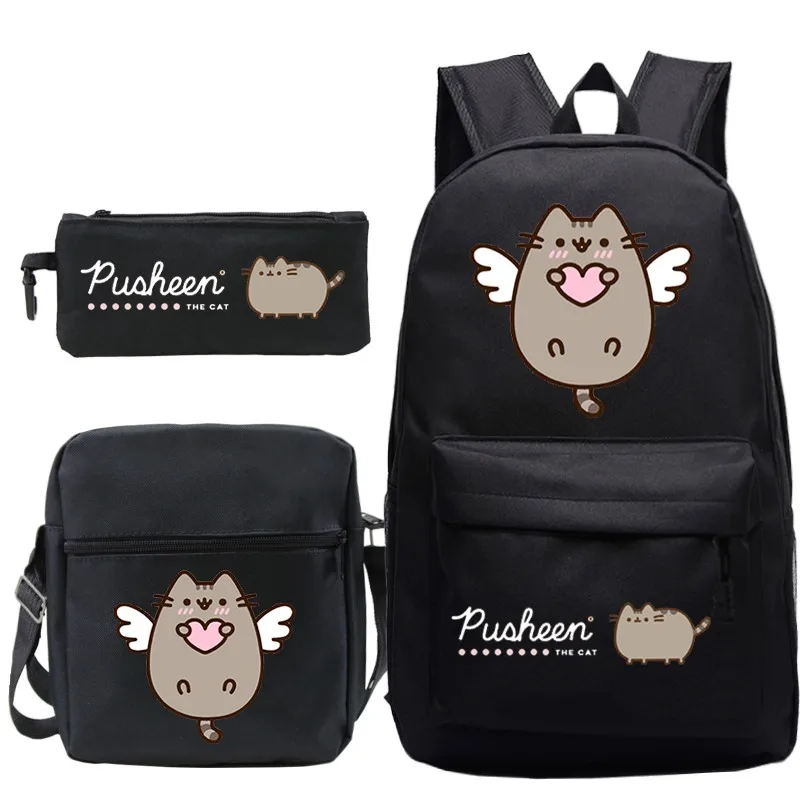 

Kawaii Cartoon Cat School Backpacks kids Bookbag Students 3pcs/set Girls Boys Back To School Gift Mochila Children School Bags